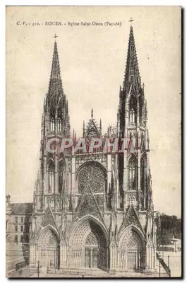 Rouen - Igreja de Saint-Ouen (Fachada) — C.P. 410 — Editor C.P. Rouen