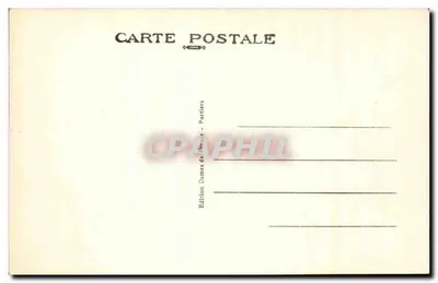 Poitiers — Katedra — widok fasady gotyckiej z portalem i dzwonnicą, wydawca 'Dames de France - Poitiers', nr 8 — Rewers