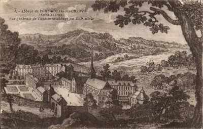 Abbazia di PORT-ROYAL-des-CHAMPS — Vista generale dell'antica abbazia del XVI secolo — Editore F. David, Versailles
