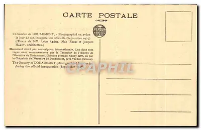 Ossuarium w Douaumont — oficjalna inauguracja — Éditions Verdun — Rewers