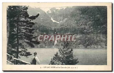 O Lago Negro e a Cachoeira (alt. 910 m) — cartão postal n°3 — Librairie Papeterie Scolaire, Orbe