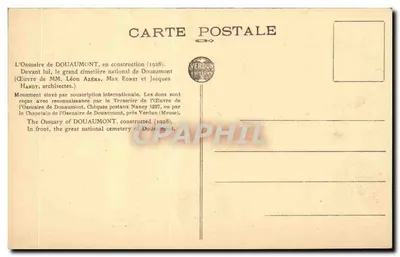 Ossuário de Douaumont — construção em 1928 — Verdun Éditions — Verso