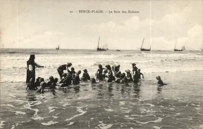 Berck-Plage — Vista del bagno dei bambini — editore non identificato, numero di serie 90