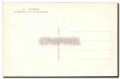 Lourdes — A Basílica e o Calvário Bretão — Edição fotográfica Oulmont - Lourdes — Verso