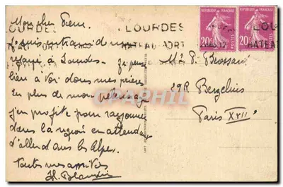 Lourdes — Grota i Bazylika — Paris, n°27 — Rewers