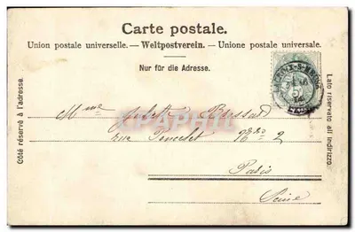 Urirothstock — Zasnieżona góra i alpejskie wioski — T. Pfaff, Neuchâtel (Szwajcaria), N° 2119 — Rewers