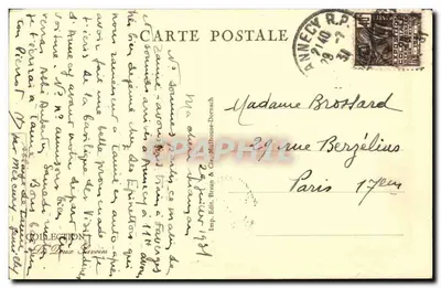 Lago de Annecy — Talloires — Hotel de l'Abbaye — editor Braun & Cie, n° 11970 — Verso