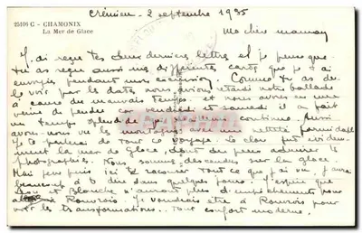 O Mar de Gelo — Chamonix — Editor não identificado, n° de série 25106 C — Verso
