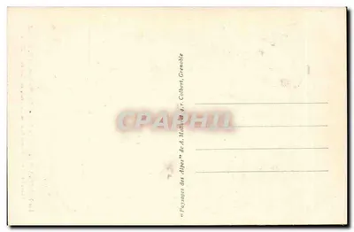 Les HOUCHES (Hte-Savoie) — Chrystus-Król na Wyspie Śnieżnej, 23-metrowa figura, wybudowana w lesie Coupeau, naprzeciwko Wyspy Śnieżnej, autorstwa G. SERRAZ — Rewers