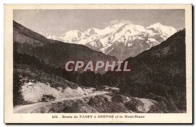 Rodovia de Passy a Servoz e o Mont-Blanc — L. Morand, fot. éd. — n° 434