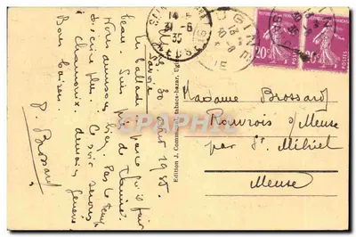 Les Fontaines d'UGINE — widok panoramiczny — Wydawnictwo J. Communet, bazar — Rewers