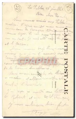 Mulher com guarda-chuva — Aux Sables-d'Olonne — Em direção à praia — editor Vasse & Cie, n°15 — Verso