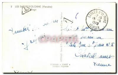 Les Sables-d'Olonne — Plaża — Éditions Gaby — Rewers
