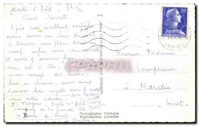 Fromentine — Widok portu, plaży i obozu — Fotografia Autentyczna Zabroniona — Rewers