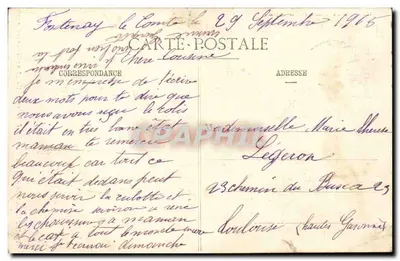 Fontenay-le-Comte — Strzała świątyni — Wydawca A. Robin — Rewers