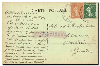 Croix-de-Vie (Vendée) — Os Rochos da Pelle em Porteaux. Em frente, as vilas « Paisible » e « Lucia » — N.P. Editor, Croix-de-Vie — Verso