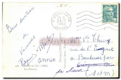 Les Pinaux — Croix-de-Vie — Éditions Jehly, n°527 — Verso