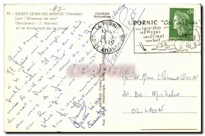 Pornic — "Ptaki morskie" i bulwar plażowy — Artaud Frères, Nantes — Rewers