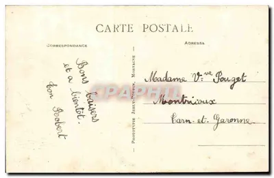 Le Bernard (Vendée) — Katedra i ulica główna — Fototyp Jehly-Poupin, Mortagne — Rewers