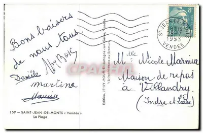 Saint-Jean-de-Monts — Plaża — Wydawnictwo JEHLY-POUPIE w Bramure — Rewers