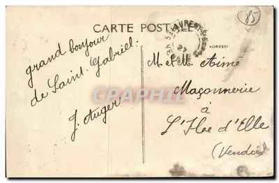Most Chaussac — Szkoła St-Gabriel — St-Laurent-sur-Sèvre (Vendée) — wydawca M. Petitin, Leyvallois Paris — Rewers