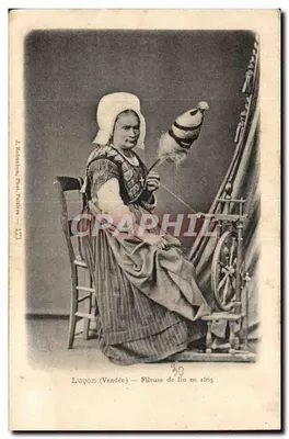Lugon (Vendée) — Fiação de linho em 1865 — J. Robeclon, Fot. Rolliers — 171