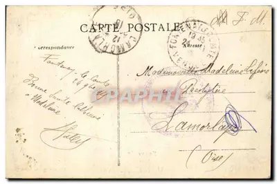 Souvenir van VENDÉE — portretten van vrouwen in regionale klederdracht — Lab. Jehly-Pouron, Mortagne — Achterkant