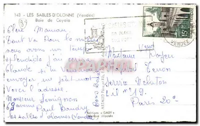 Zatoka Cayola — Les Sables-d'Olonne (Vendée) — Éditions Gaby — Rewers