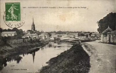Fontenay-le-Comte (Vendée) — Vista geral tirada do Halage — Lib. Poupin, Mortagne