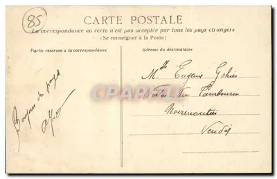 Noirmoutier — Widok skał Świętego Filberta do Cob — Éditions Du Poinçon, N° 25 — Rewers