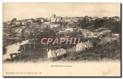 Mouchamps (Vendée) — vista panorâmica do vilarejo com igreja — Mme Milheau, fot-edição, La Roche-sur-Yon - 60