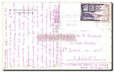 Les Sablières-Dolonne — Kolonia w Loiret — wydawca Réal-Photo — Rewers
