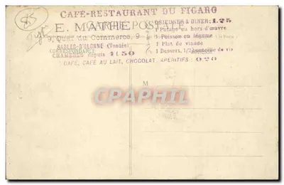 Sablaïse — mulher em traje local — Lucien Amiaud, Les Sables-d'Olonne - N° 2240 — Verso