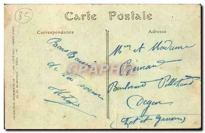Les Sables-d'Olonne — Plaża i Hotel Splendide — NDHOT. — Rewers
