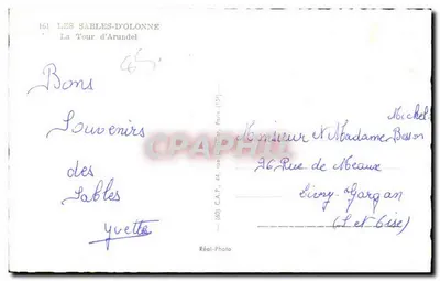 Les Sables-d'Olonne — Wieża Arundel — C.A.P. Réal-Photo — Rewers