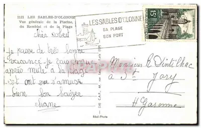 Les Sables-d'Olonne — Ogólny widok basenu, wybrzeża i plaży — C.A.P. (56) Réal-Photo — Rewers