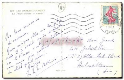 Les Sables-d'Olonne — Plaża przed kasynem — C.A.P. (61) — Rewers
