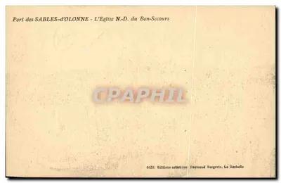 Port SABLES-d'OLONNE — Katedra N.-D. du Bon-Secours — Wydawnictwo artystyczne Raymond Bergevin, La Rochelle — Rewers