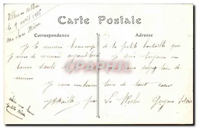 Okręgi La Roche-Guyon (Seine-et-Oise) — Widok na Vétheuil z Roches — Kolekcja Sestier, nr 96 — Rewers