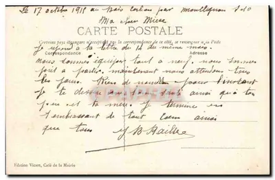 Saint-Leu - Fontaine de Boissy — Wydawnictwo Vicart, Café de la Mairie — Rewers