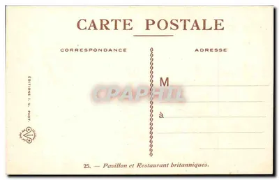 Pabellón y Restaurante británicos — Exposición universal de 1900 — Ediciones I. V. Phot. — Reverso