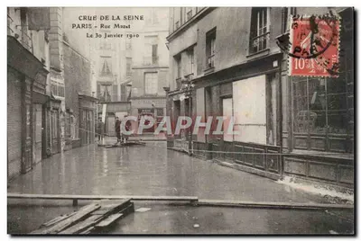 Cheia do Sena — Paris - Rue Mazet — 30 de Janeiro de 1910