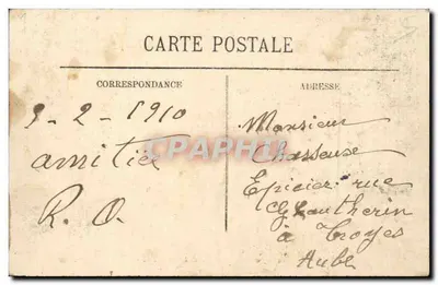 Inundações de Paris (Janeiro 1910) — Rue de Lyon — LL. — Verso