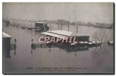 Paris — A Grande Cheia do Sena (Janeiro 1910) — A Porta de Bercy (11º arrondissement) — ND Phot.