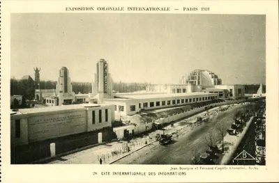 Exposition Coloniale Internationale — Paris 1931 — Cité Internationale des Informations — Jean Bourgon et Fernand Campille Chevalier, Archs.
