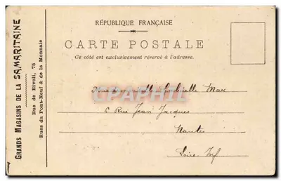 Grands Magasins de la Samaritaine — Exposition de 1900 — Palais des Congrès — Paris — Verso