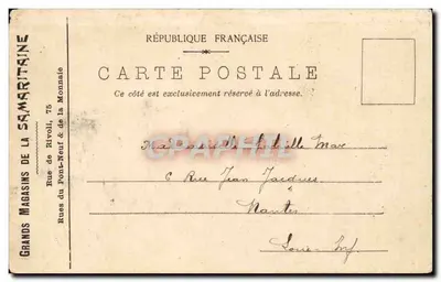 Grands Magasins de la Samaritaine — Exposición de 1900 — Palacio de Congresos — París — Reverso
