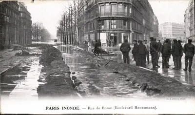 Paris inundado — Rue de Rome (Boulevard Haussmann) — C. R. Staerée, Paris