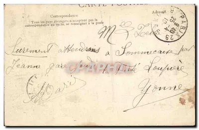 Overslag van de rivier de Seine — Parijs, Rue Bonaparte — Uitgever E.D. n°4 — Achterkant