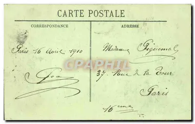 Inundações de Paris — Janeiro 1910 — Hotel Terminus e Rue Saint-Lazare — LL — Verso